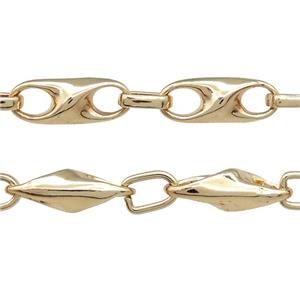 Alloy Chain Gold Plated, approx 7-10mm, 10-24mm