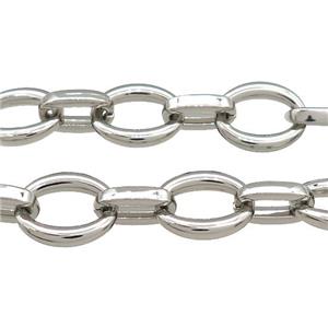 Alloy Chain Platinum Plated, approx 9-14mm, 14-18mm