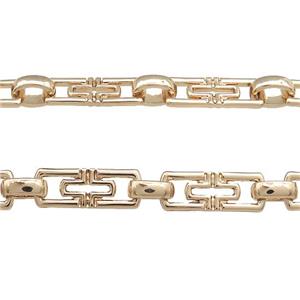 Alloy Chain Gold Plated, approx 7-9mm, 8-21mm