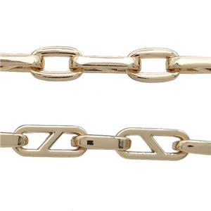 Alloy Chain Gold Plated, approx 9-14mm, 7.5-18mm