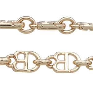 Alloy Chain Gold Plated, approx 9-10mm, 11-19mm