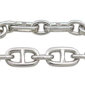 Alloy Chain Platinum Plated, approx 10-15mm, 12-22mm