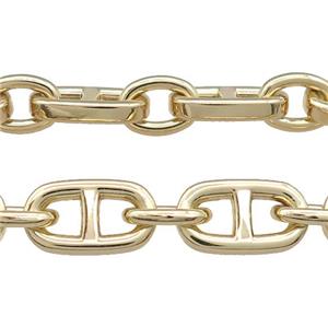 Alloy Chain Gold Plated, approx 10-15mm, 12-22mm