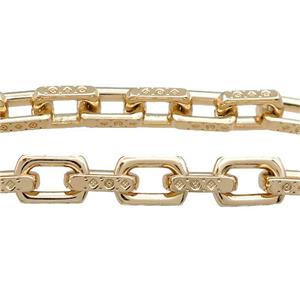 Alloy Chain Gold Plated, approx 10-15mm