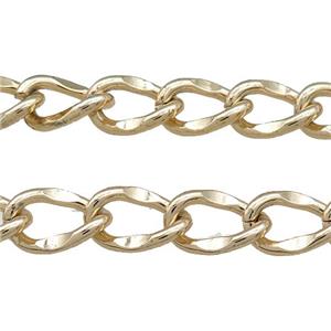 Iron Chain Gold Plated, approx 10-16mm