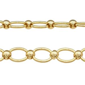Copper Chain Gold Plated, approx 7-9.5mm