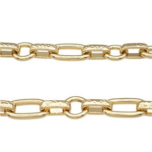 Copper Chain Gold Plated, approx 8mm, 5-9mm, 7-14mm