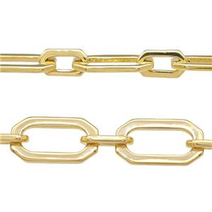Copper Chain Gold Plated, approx 6-10mm, 9-17mm
