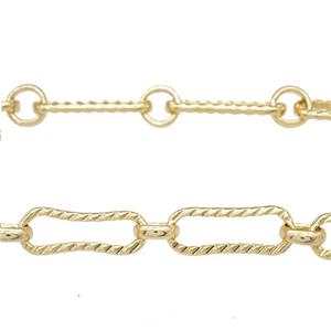 Copper Chain Gold Plated, approx 8mm, 8-21mm
