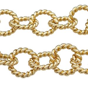Copper Chain Gold Plated, approx 14.5mm