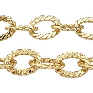 Copper Chain Gold Plated, approx 12.5-17mm