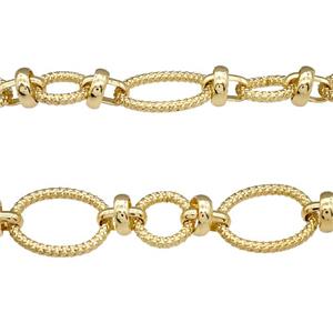 Copper Chain Gold Plated, approx 8mm, 16.5-20mm