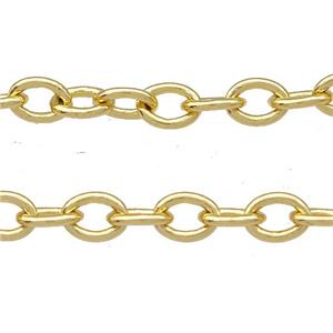 Copper Chain Gold Plated, approx 3.5-5mm