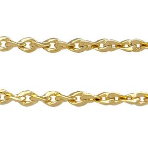 Copper Chain Gold Plated, approx 3.5mm