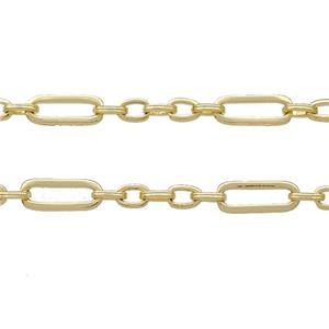 Copper Chain Gold Plated, approx 3-4mm, 4-10mm