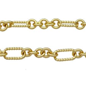 Copper Chain Gold Plated, approx 5mm, 6-11mm