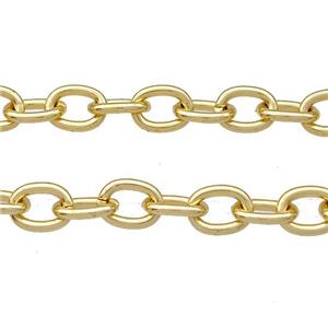 Copper Chain Gold Plated, approx 6-8mm