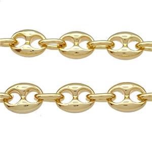 Alloy Chain Gold Plated, approx 8-11mm