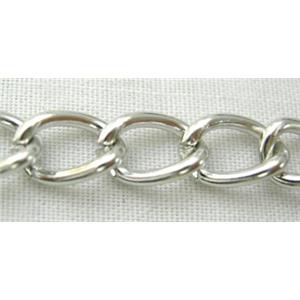Nickel Color Chains, iron, approx 3x5mm, 0.6mm thickness