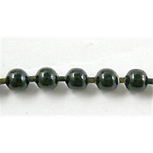 round Ball Chain, iron, black, 2.4mm dia