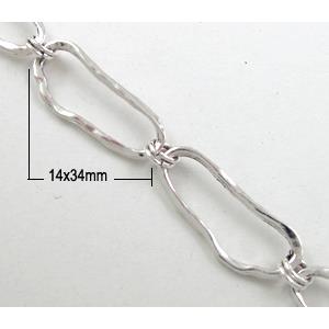 Antique Silver Alloy Chain, 14x33mm