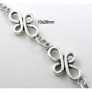 Antique Silver Alloy Chain, 13x28mm