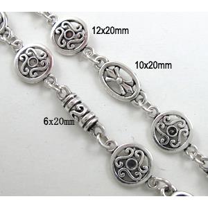 Antique Silver Alloy Chain, 12x20mm,6x20mm,10x20mm