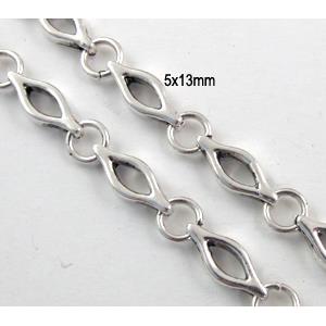 Antique Silver Alloy Chain, 5x13mm