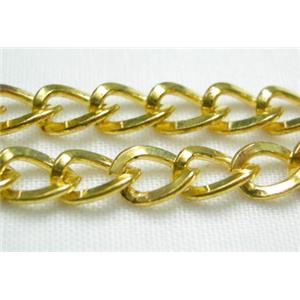 Gold Plated Iron Chain, loop: 6x4mm