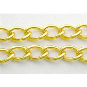 Gold Plated Iron Chains, approx 4x3mm, 0.5mm thickness