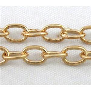 14K gold plated iron chain, approx 3.5x5.5mm, 0.7mm thickness