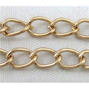 14K gold plated iron chain, approx 5x7.2mm, 1.2mm thickness