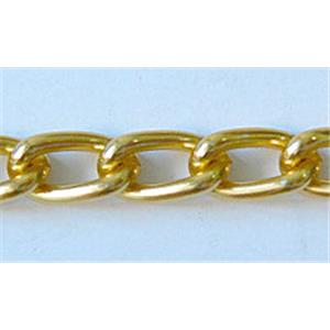 Gold Plated Aluminium Chains, 0.8x3x4.6mm