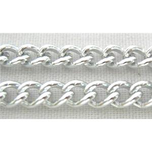 Silver Plated  Alumininum Chains, 3x4mm