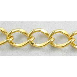 Gold Plated Copper Chain, twisted linker, 8.5x11.5mm