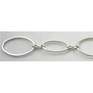 Platinum Plated Copper Chain, big ring:13x20mm,small ring:8x16mm