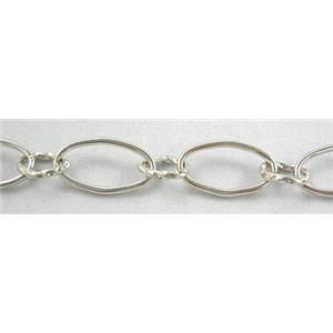Platinum Plated Copper Chain, 9.5x17mm,small ring:7x8.5mm
