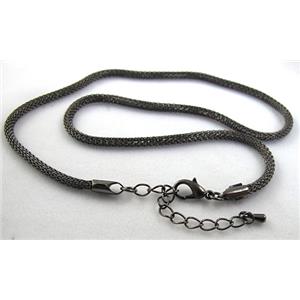 Black copper chain necklace, approx 3mm dia, 16.9 inch(43cm) length