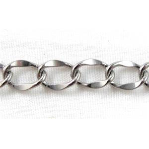 platinum plated Copper Chain, 6x8.5mm