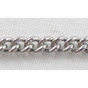 platinum plated Copper Chain, 2.7mm wide