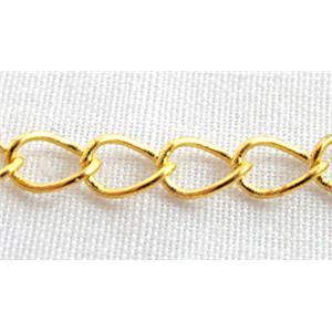 Gold Plated Copper Chain, 3.6x5mm, 0.6mm thick