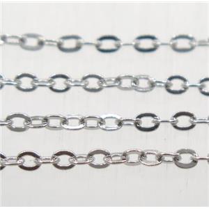 Platinum Plated Copper Chains, 2x2.5mm