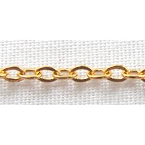 Gold Plated Copper Chain, 1.5x2mm