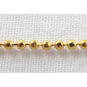 Ball-Chain, copper, round, gold plated, 1.2mm dia