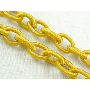 Handcraft Fabric Chains, Yellow, 8x12mm, 36 inches per st.