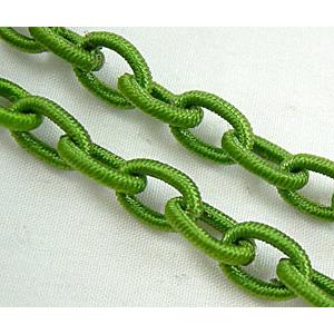 Handcraft Fabric Chains, Green, 8x12mm, 36 inches per st.