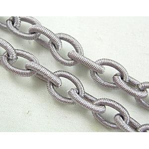 Handcraft Fabric Chains, Gray, 8x12mm, 36 inches per st.