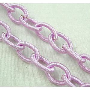 Light Purple Handcraft Fabric Chains, 8x12mm, 36 inches per st.