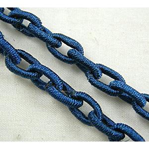 Deep Blue Handcraft Fabric Chains, 8x12mm, 36 inches per st.