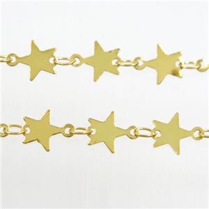 copper star chain, gold plated, approx 6.5mm dia